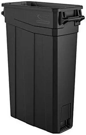 Suncast Commercial TCNH2030BK Narrow Trash Can With Handles, 30.00" Height x 11.08" Width, 23 gal Capacity, Black