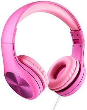 LilGadgets Connect+ PRO Kids Premium Volume Limited Wired Headphones with SharePort and Inline Microphone (Children) - Pink