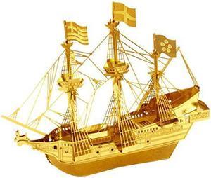 Fascinations Metal Earth 3D Laser Cut Model Golden Hind Ship Boat - GOLDEN VERSION