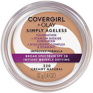 COVERGIRL & Olay Simply Ageless Instant Wrinkle-Defying Foundation, Creamy Natural 0.44 Fl Oz (Pack of 1)