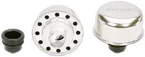 Moroso 68740 Push In Breather, Chrome