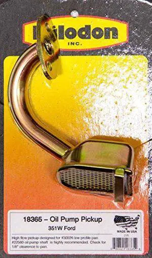 Milodon 18365 Gold Zinc Plated Low Profile Oil Pan Pickup for Ford 351W