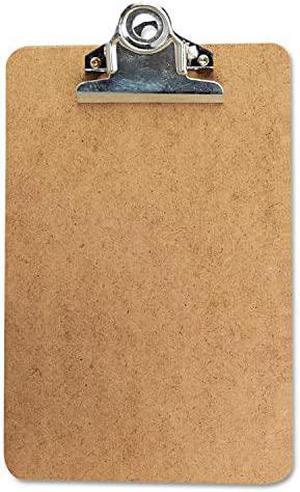 Universal UNV05610 Hardboard Clipboard, 3/4" Capacity, Holds 5w x 8h, Brown