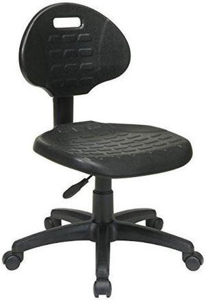 Office Star Urethane Seat and Back Contour Task Chair with Built-in Lumbar Support, Black