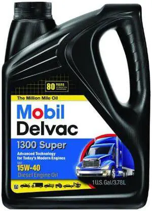 Mobil Super 96819 15W-40 Delvac 1300 Motor Oil - 1 Gallon (Pack of 4)