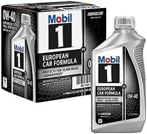 Mobil 1 96989 0W-40 Synthetic Motor Oil - 1 Quart (Pack of 6)