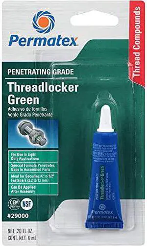 Permatex 29000 Penetrating Grade Threadlocker Green, 6 ml