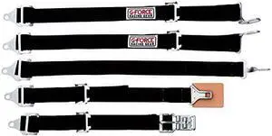 G-Force 6460BK Black 5-Point Junior Pull-Up Racer Latch and Link Individual Shoulder Harness Set