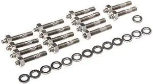 ARP 4007604 Valve Cover Studs With Hex Nuts, Polished Stainless Steel, Package Of 14, For Select Cast Aluminum Covers