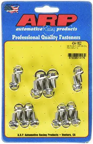 ARP 4341802 Oil Pan Hex Bolt Kit, Stainless Steel, For Select Chevrolet Small Block Applications