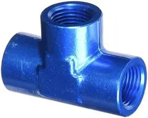 Aeroquip FCM2152 Blue Anodized Aluminum 3/8" NPT Female Pipe Tee