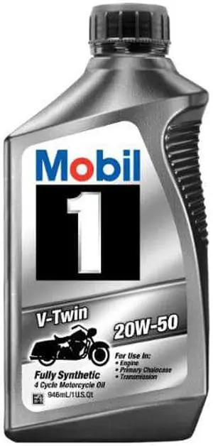 Mobil 1 98LD49 20W-50 V-Twin Synthetic Motor Oil for Motorcycle - 1 Quart
