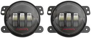 JW Speaker LED Jeep Fog Lights, Model 6145 J2 Series with Black Bezel, Set of 2