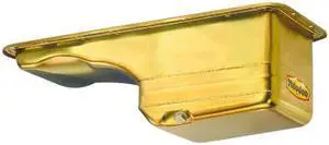 Milodon 31130 Steel, Gold Zinc Plated Street and Strip Deep Sump Oil Pan for Ford 390-428