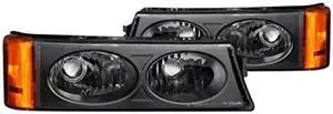 ANZO USA 511036 Chevrolet Avalanche/Silverado Black Crystal Lens Parking Light Assembly - (Sold in Pairs)