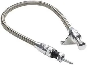 Lokar 1211144 Anchor-Tight Brite Firewall Mount Transmission Dipstick with Lock for TH350/400 Transmissionmission