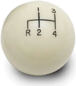 Lokar SK-6890 Ivory 2" 4-Speed Reverse Down Left Shift Knob