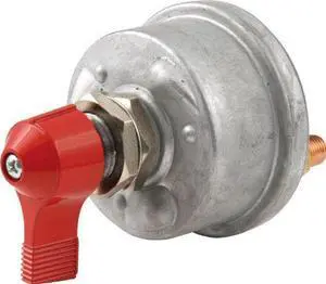 QuickCar Racing Products 55-009 Red 2-1/2" High x 2-1/2" Handle Wide Battery Master Disconnect Switch with Mounting Panel