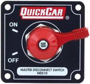 QuickCar Racing Products 55-010 Red 2-1/2" High x 2-1/2" Wide Handle Battery Master Disconnect Switch with Black Mounting Panel