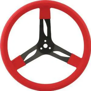 QuickCar Racing Products 68-0031 Mount Racing Steering Wheel with Red Rubber Grip