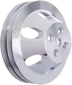Racing Power Company R8842 Satin Aluminum SWP Double Groove Pulley for Big Block Chevy