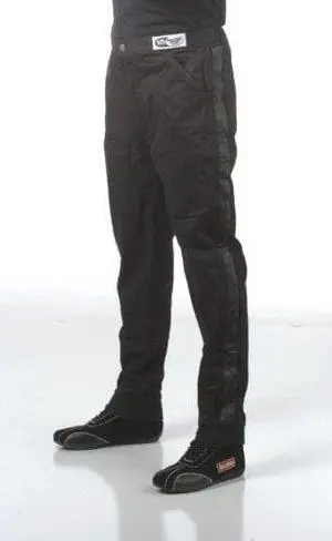 RaceQuip Racing Driver Fire Suit Pants Single Layer SFI 3.2A/ 1 Black Large 112005
