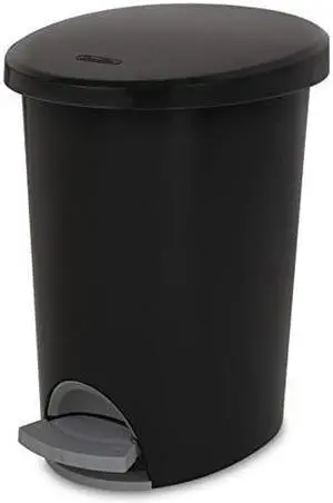 Sterilite Corp 10819002 Waste Basket Step On Black 2.6 G, standart, 2 g