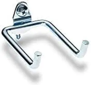 Triton Products 72318 DuraHook 2-3/4-Inch Double Rod 80-Degree Bend 1/4-Inch Diameter Zinc Plated Steel Pegboard Hook for DuraBoard or 1/8 Inch and 1/4 Inch Pegboard, 10-Pack