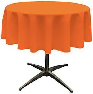 LA Linen Polyester Poplin Tablecloth 51-Inch Round, Orange