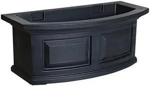 Mayne 4829-B Nantucket Polyethylene Window Box, 2, Black