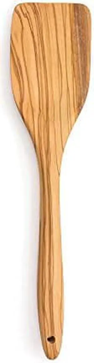 RSVP International Olive Wood Spatula, 12.25" | Rustic, Natural Authentic Italian Olive Wood | Classic Style for Kitchens, Tables | Functional for Scraping Sauces, Serving Vegetables