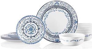 Corelle Service for 6 Chip Resistant Dinnerware Set, 18-Piece, Portofino