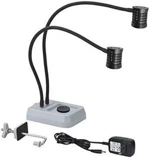 Alert FTL230 Bench Lamp with Dual 220 Lumen LEDs, 1, Black, White