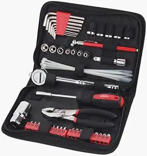 Apollo Tools DT9774 SAE Auto Tool Kit with Zippered Case, 56-Piece Apollo Tools DT9774 SAE Auto Tool Kit with Zippered Case, 56-Piece