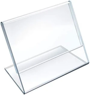 Azar Displays 112740 3-1/2-Inch by 2-1/2-Inch Horizontal Slanted L-Shape Acrylic Sign Holder, 10 Count, Clear Azar Displays 112740 3-1/2-Inch by 2-1/2-Inch Horizontal Slanted L-Shape Acrylic Sign Holder, 10 Count, Clear