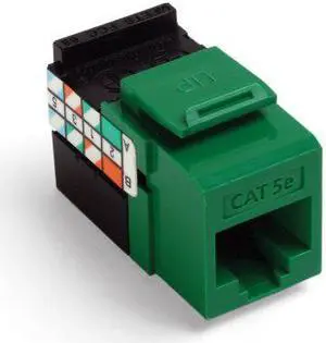 Leviton 5G108-BV5 GigaMax 5E QuickPort Connector, Cat 5E, Green, 25-Pack
