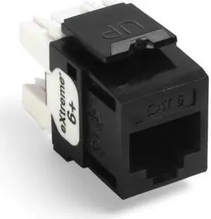 Leviton 61110-BE6 eXtreme 6+ QuickPort Connector, CAT 6, Black, 25-Pack