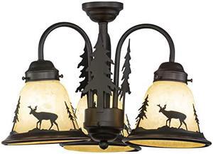 Bryce 3L LED Bronze Rustic Deer Mini Chandelier or Fan Light Kit