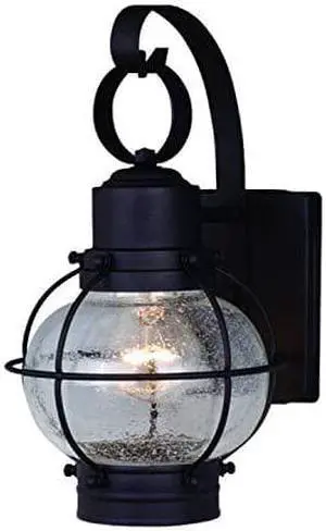 Chatham 1 Light Black Coastal Outdoor Wall Lantern Clear Glass