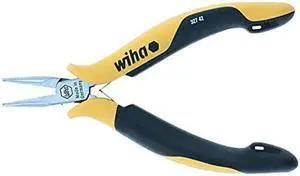 Wiha 32742 Pliers, Short Snipe Nose, Straight, Serrated Jaws, ESD Safe