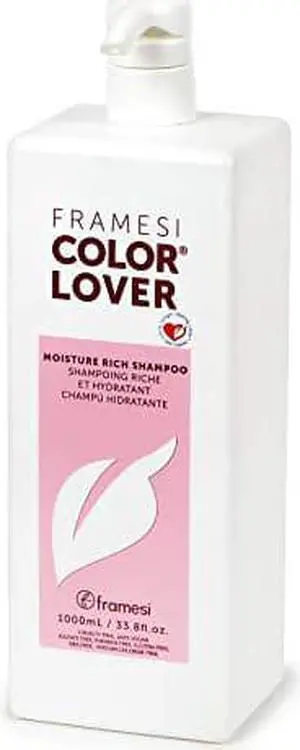 Framesi Color Lover Moisture Rich Shampoo, 33.8 fl oz, Sulfate Free Shampoo with Quinoa and Aloe Vera, Color Treated Hair