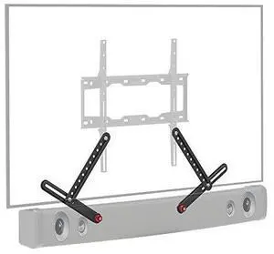 Barkan Universal Soundbar Mount, Adjustable Bracket for Mounting Above or Under The TV, Sizes 13-80 inch, Fits Most of Sound Bars Up to 14 lbs, Easy Assembly Black