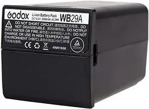 Godox WB29 DC 14.4V 2900mAh 41.76Wh Lithium Battery Power Pack for Godox AD200PRO AD200 Flash and TuYung Cloth