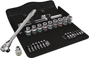 Wera 05004078001 8100 SC 8 Zyklop Metal Ratchet Set with Switch Lever, 1/2" Drive, Metric, 28 Pieces Wera 05004078001 8100 SC 8 Zyklop Metal Ratchet Set with Switch Lever, 1/2" Drive, Metric, 28 Pieces