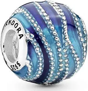 Pandora Jewelry Blue Swirls Sterling Silver Charm