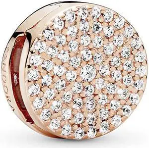 Pandora Jewelry - Reflexions Round Clip Cubic Zirconia Charm - Gift for Her - Pandora Rose