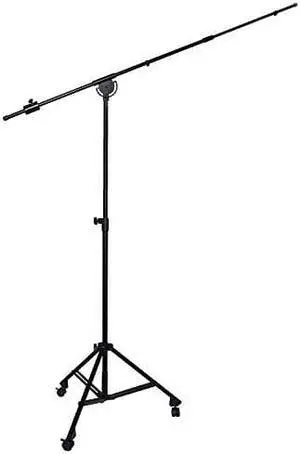 LyxPro SMT-2 Professional Microphone Stand Heavy Duty 90 Studio Overhead Boom Stand with Rolling Casters, 87 Extra Long Telescoping Arm Mount, Foldable Tripod Legs & Adjustable Counterweight