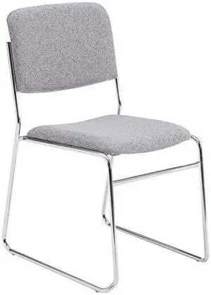 National Public Seating 8600 Series Fabric Padded Signature Stack Chair, Classic Grey