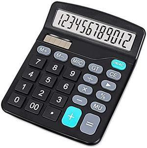 KK-837-12S ELECTRONIC Calculators, Standard Function Electronics Calculator, 12 Digit Large Lcd Display, Handheld For Daily And Basic Office, Black