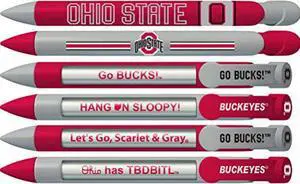 Greeting Pen College Pens- Ohio State Buckeyes Braggin Rights Rotating Message 6 Pen Set 20543